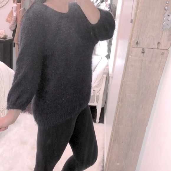 A new day size small navy blue fuzzy sweater - Picture 2 of 4